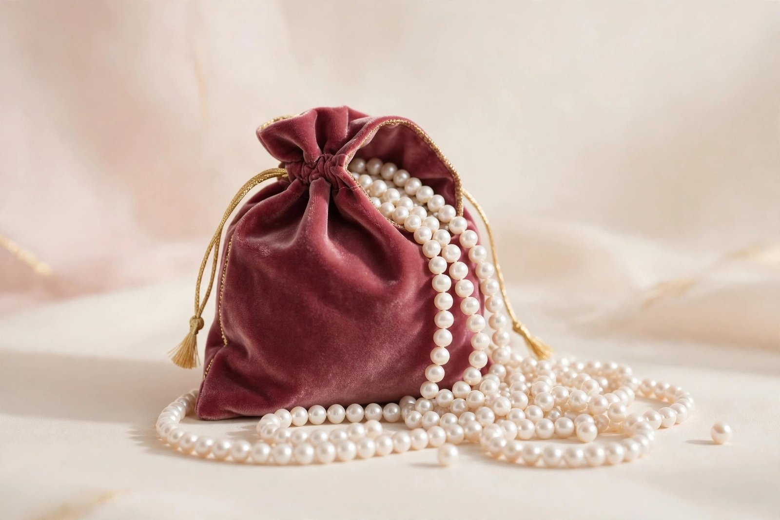 Velvet Pouch Pearl Surprise Gift